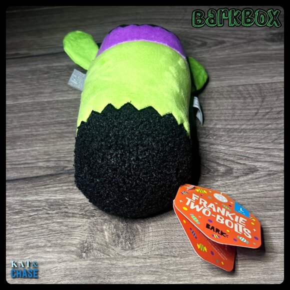 NWT Bark Box Frankie Two Bolts Frankenstein Halloween Plush Green Sz L Dog Toy - Picture 5 of 10